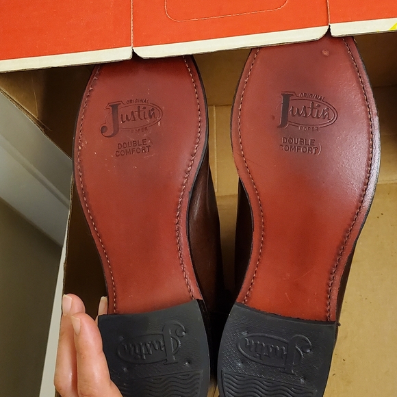 New with tags and box rare vintage real leather Justin boots size 7 D - Picture 7 of 12